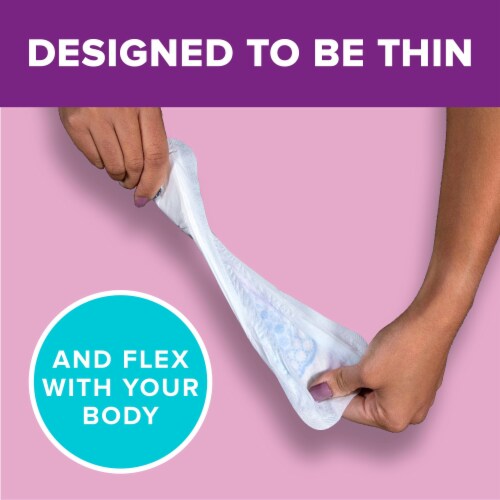 Poise Ultra Thin Incontinence Pads for Women 6 Drop Ultimate Absorbency Long Length Pads Perspective: right