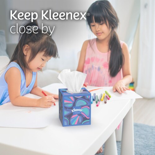 Kleenex Anti-Viral Facial Tissues Cube Boxes 3 Ply Perspective: right