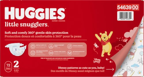 Huggies Little Snugglers Baby Diapers, Size 2 (12-18 lbs) Perspective: right