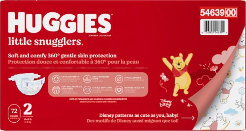 Huggies Little Snugglers Baby Diapers, Size 2 (12-18 lbs) Perspective: right