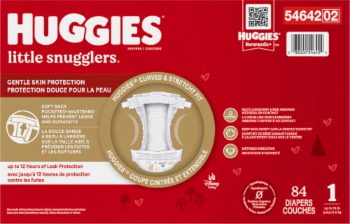 Huggies Little Snugglers Baby Diapers, Size 1 (8-14 lbs), 84 count - Harris  Teeter