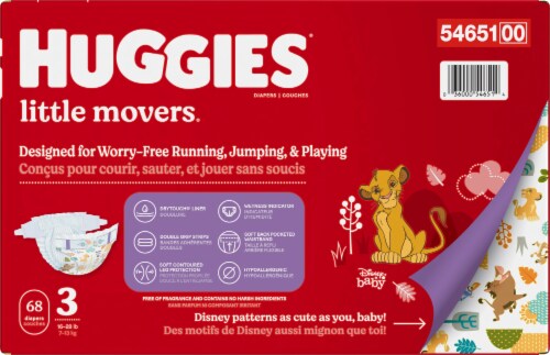 Huggies Little Movers Baby Diapers, Size 3 (16-28 lbs) Perspective: right