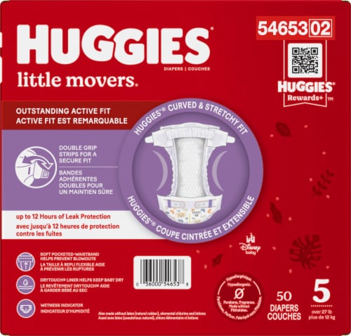 Huggies® Little Movers® Baby Diapers, Size 5 (27+ lbs) Perspective: right