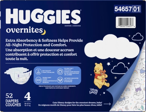 Huggies OverNites Baby Diapers, Size 4 (22-37 lbs)