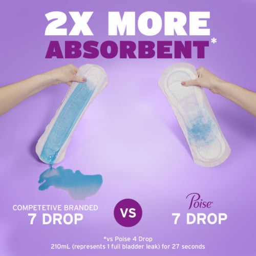 Poise Incontinence Pads & Postpartum Incontinence Pads 7 Drop Ultra Long Length Pads Perspective: right