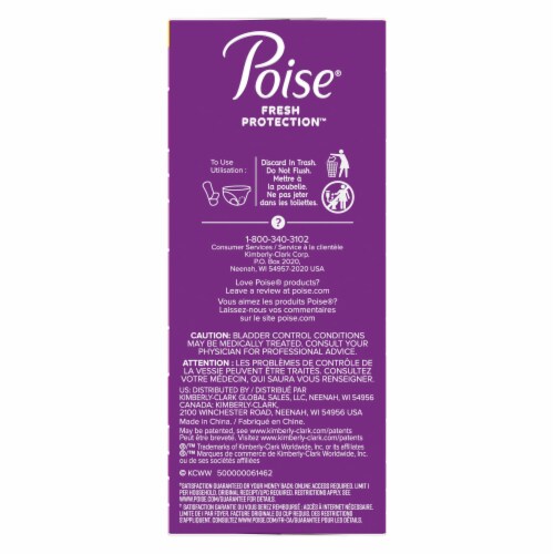 Poise® Fresh Protection™ Microliners for Women Lightest Absorbency Long Perspective: right