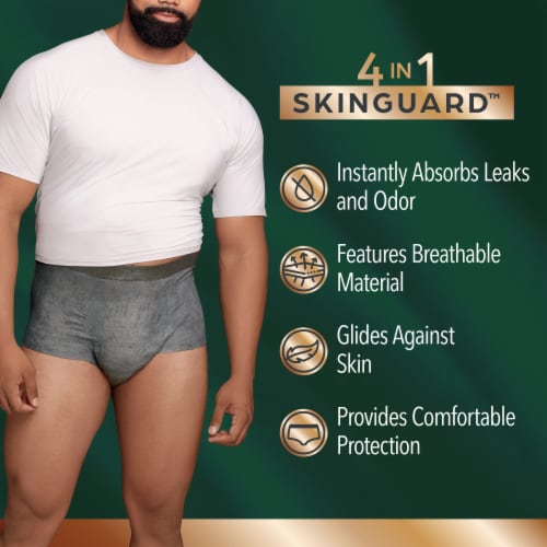 Depend Real Fit Maximum Absorbency Small/Medium Grey Incontinence Underwear for Men Perspective: right