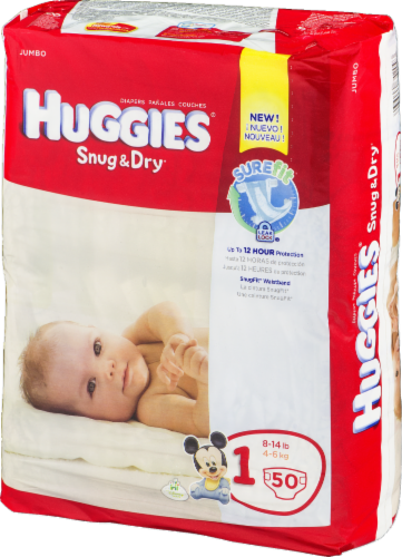 Huggies Snug & Dry Baby Diapers Size 1 (8-14 lbs), 38 ct - Fry's Food Stores