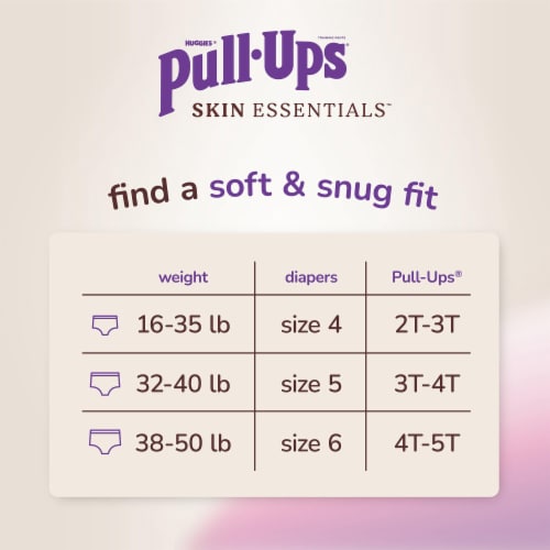 Pull Ups Girls' Skin Essentials Training Pants 4T-5T (38-50 lbs) Perspective: right