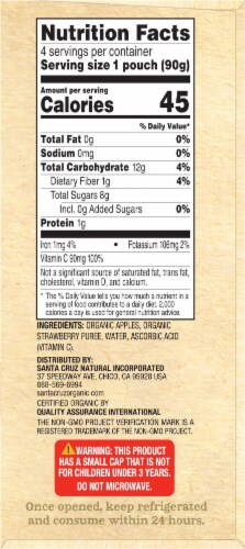 Santa Cruz Organic® Strawberry Apple Sauce Pouches Perspective: right