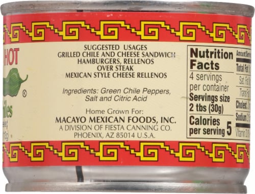Macayo Hot Diced Hatch Green Chiles Perspective: right
