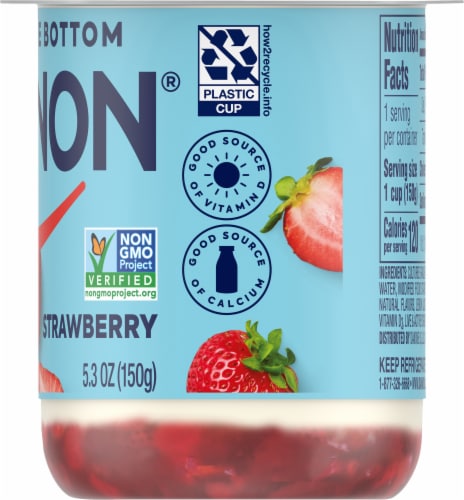 Dannon® Fruit on the Bottom Strawberry Low Fat Yogurt Cup Perspective: right