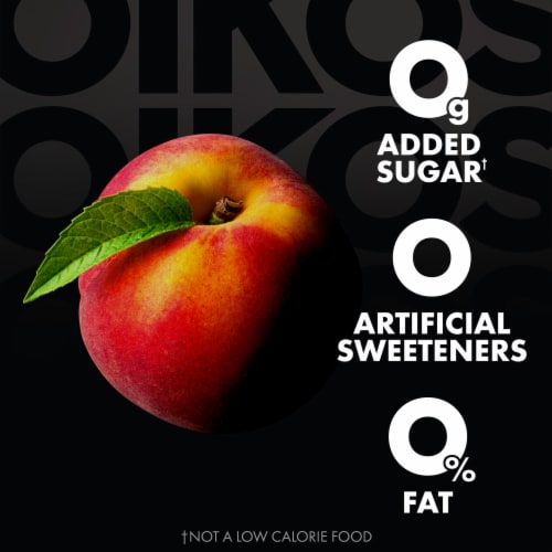 Oikos Triple Zero Peach Protein Nonfat Greek Yogurt Cup Perspective: right