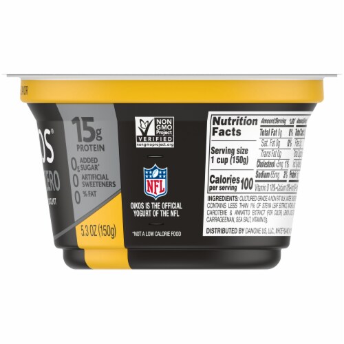 Oikos® Triple Zero Pineapple Blended Nonfat Greek Yogurt Perspective: right
