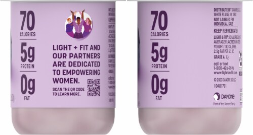 Dannon® Light + Fit® Brilliant Blueberry Nonfat Yogurt Perspective: right