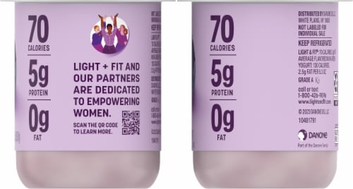 Dannon® Light + Fit® Brilliant Blueberry Nonfat Yogurt Perspective: right