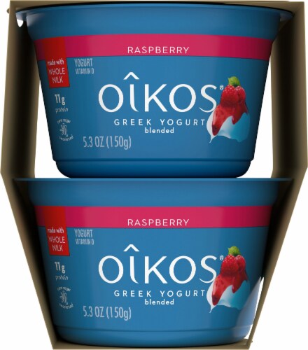 Oikos® Irresistible Raspberry Mousse Blended Greek Yogurt Perspective: right