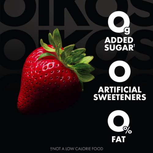 Oikos Triple Zero Strawberry Protein Nonfat Greek Yogurt Cups Perspective: right