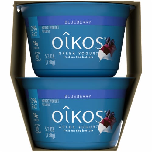 Oikos® Fruit on the Bottom Blueberry Nonfat Greek Yogurt Perspective: right