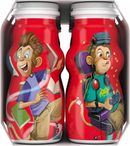 Danimals® Smoothie Swingin' Strawberry Banana & Rockin' Raspberry Yogurt Smoothies Multipack Perspective: right
