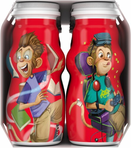 Danimals® Raspberry and Strawberry Banana Kids Low Fat Yogurt Smoothies Perspective: right