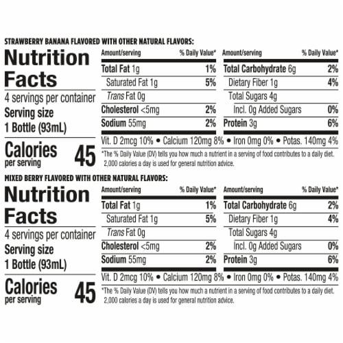 Activia®️ Mixed Berry/Strawberry Banana Probiotic Dailies Low Fat Yogurt Drink Perspective: right
