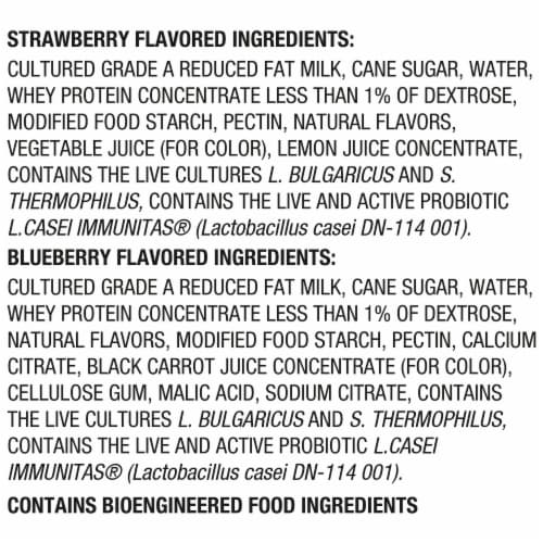 DanActive Probiotic Dailies Blueberry and Strawberry Low Fat Yogurt Drinks Perspective: right