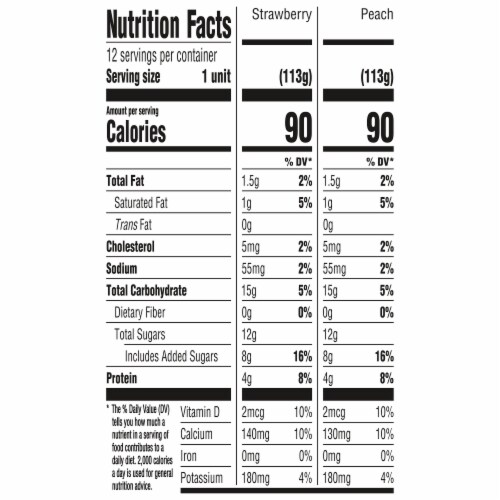 Activia Peach and Strawberry Probiotic Low Fat Yogurt Cups Perspective: right