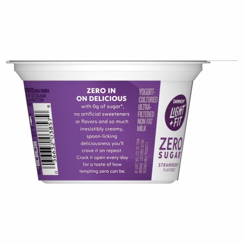 Light + Fit Zero Sugar Strawberry Ultra-Filtered Nonfat Yogurt Cup Perspective: right