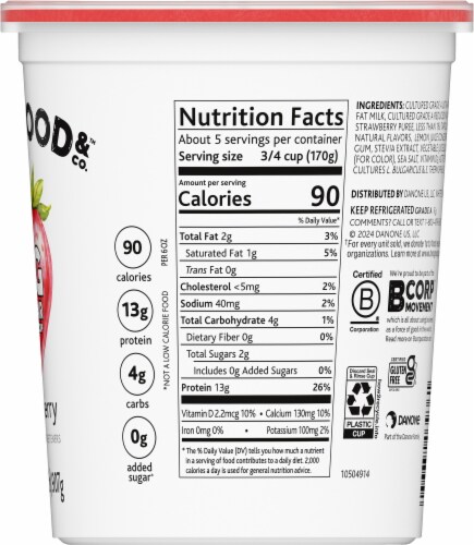 Two Good & Co™ Ultra-Filtered Stawberry Greek Yogurt Tub Perspective: right