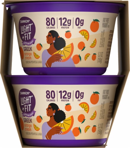 Dannon® Light + Fit® Orange Cream Greek Yogurt Perspective: right