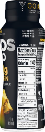 Oikos® Pro Mango Pineapple High-Protein Yogurt Drink Bottle Perspective: right