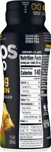Oikos® Pro Mango Pineapple High-Protein Yogurt Drink Bottle Perspective: right