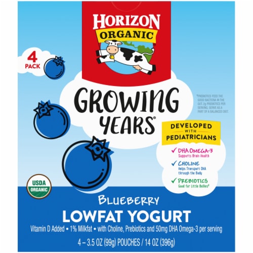Horizon Organic® Blueberry Kids Lowfat Yogurt Pouches Perspective: right