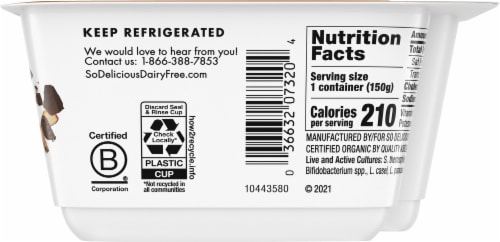 So Delicious Dairy Free Pairings Coco Almond Crunch Coconut Milk Yogurt Cup Perspective: right