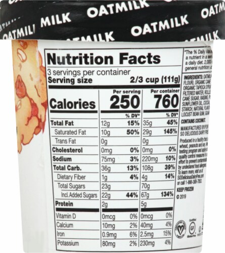 SO Delicious® Dairy Free Oatmeal Cookie with Oat Milk Base Frozen Dessert Pint Perspective: right