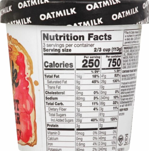 SO Delicious® Oatmilk Peanut Butter and Raspberry Frozen Dessert Perspective: right