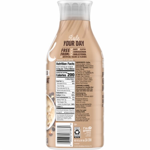 Silk Espresso Almond & Oat Latte Dairy-Free Coffee Beverage Perspective: right
