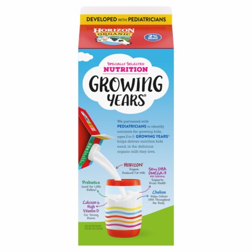 Horizon Organic Growing Years 2% Reduced Fat Milk Perspective: right