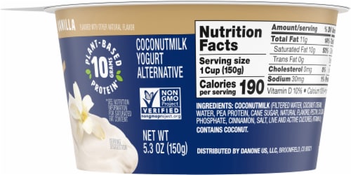 Silk Vanilla Dairy Free Coconut Milk Greek Yogurt Cup Perspective: right