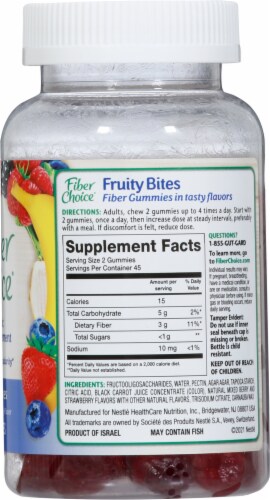 Fiber Choice Prebiotic Fiber Mixed Berries Flavored Gummies Perspective: right
