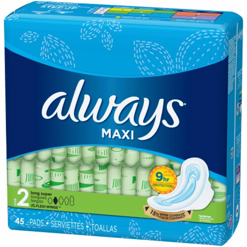 Always Maxi Super Long with Wings Pads 45 Count Perspective: right