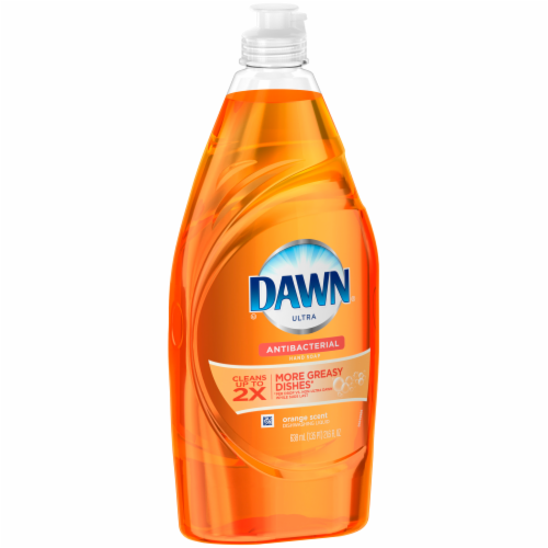 Dawn Ultra Orange Scent Antibacterial Hand Soap Dishwashing Liquid Perspective: right