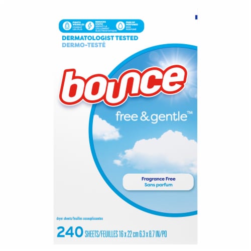 Bounce Free & Gentle Unscented Fabric Softener Dryer Sheets Perspective: right