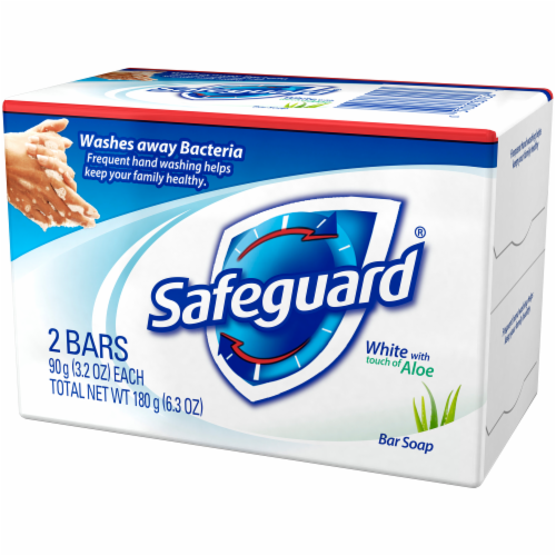 Safeguard White with Aloe Bar Antibacterial Deodorant Soap Perspective: right