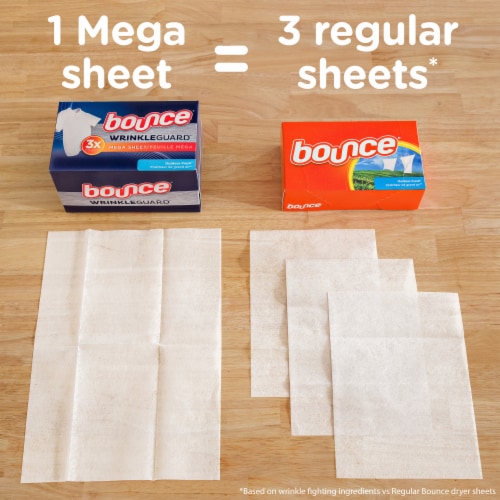 Bounce Wrinkle Guard Outdoor Fresh Mega Dryer Sheets Perspective: right