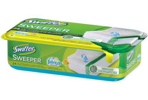 Swiffer Sweeper wiht Febreze Sweet Citrus & Zest Scented Wet Mopping Cloth Refills Perspective: right