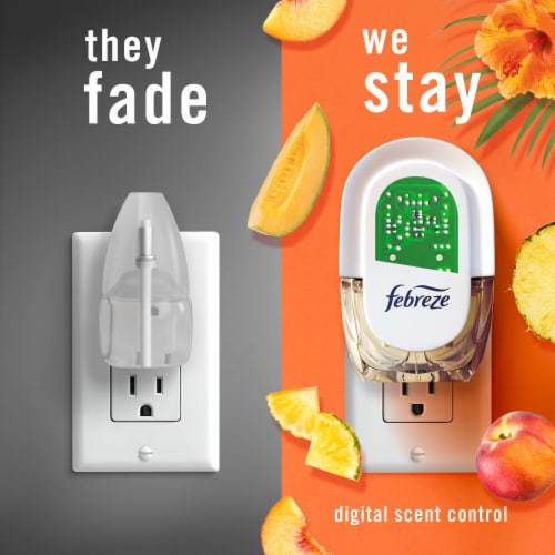 Febreze Hawaiian Aloha Odor-Eliminating Fade Defy PLUG Air Freshener Oil Refills Perspective: right
