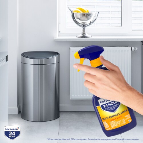 Microban Citrus Scent 24 Hour Multi-Purpose Cleaner and Disinfectant Spray Perspective: right