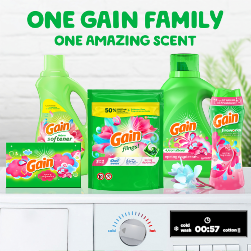 Gain Flings Spring Daydream Scent Liquid Laundry Detergent Soap Pacs Perspective: right